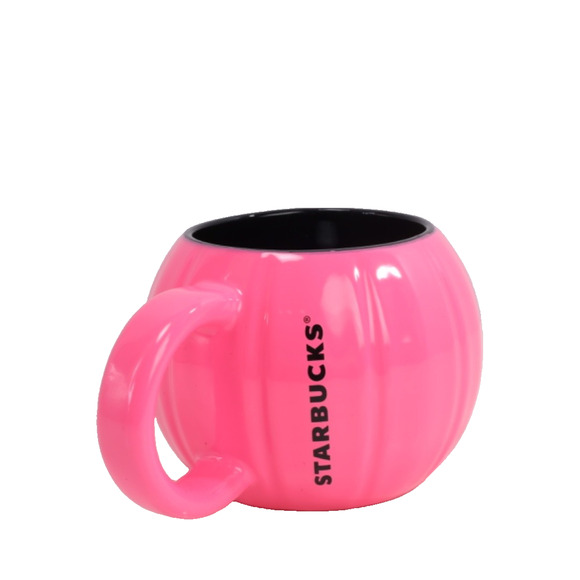 Starbucks Fall 2023 Neon Hot Pink Pumpkin Halloween Ceramic Mug 12oz Coffee Cup - Picture 8 of 14